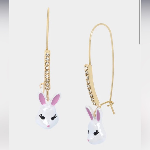 Betsey Johnson Somebunnys Baby Bunny Drop Earrings New - Picture 1 of 7